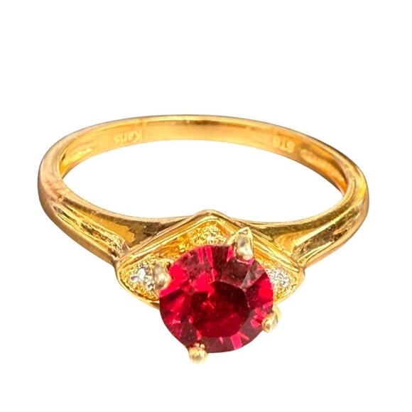 Swarovski Crystal Ring Gold Toned With Accents Size 10 - Picture 1 of 6